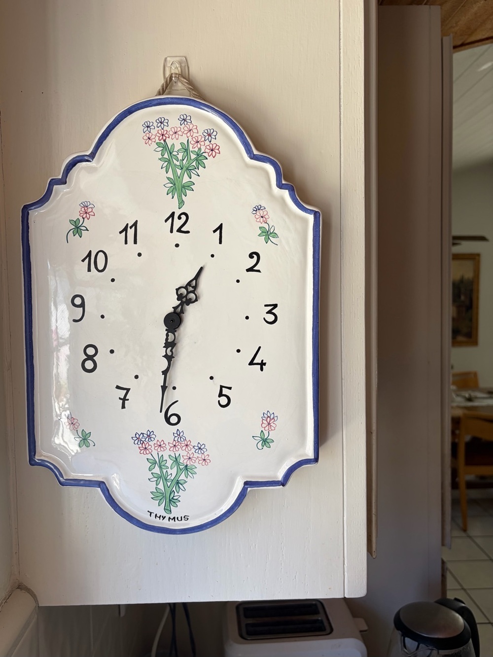 Vintage Scandinv. Ceramic Wall Clock Floral, made in Italy Williams Sonoma
Art